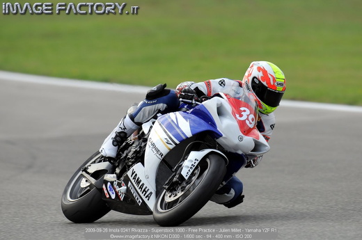 2009-09-26 Imola 0241 Rivazza - Superstock 1000 - Free Practice - Julien Millet - Yamaha YZF R1